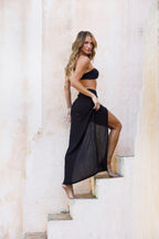 Black Sarong with Gold Hardware